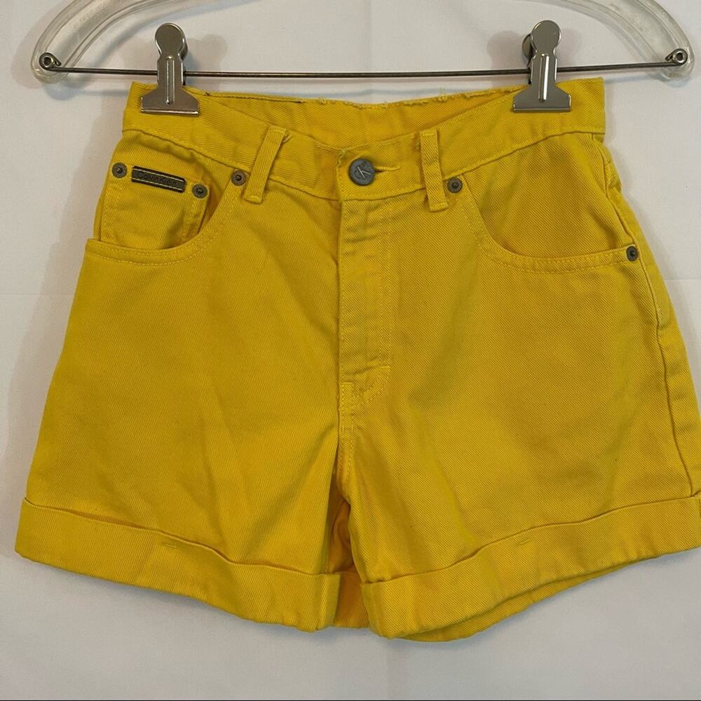 Calvin Klein Jeans, Shorts. Size 10. Yellow Roll Cuff. In excellent condition!